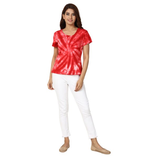 Coral tie dye tee