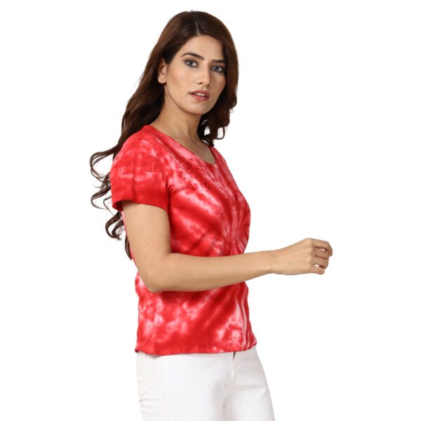 Girls Coral tie dye t-shirt