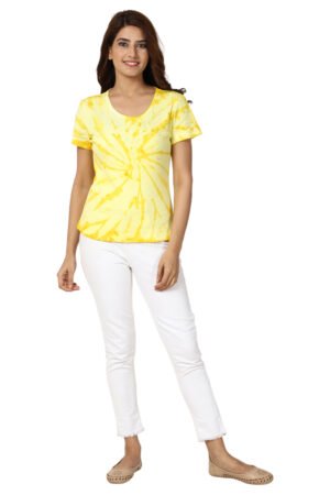girls creamy tie dye tee