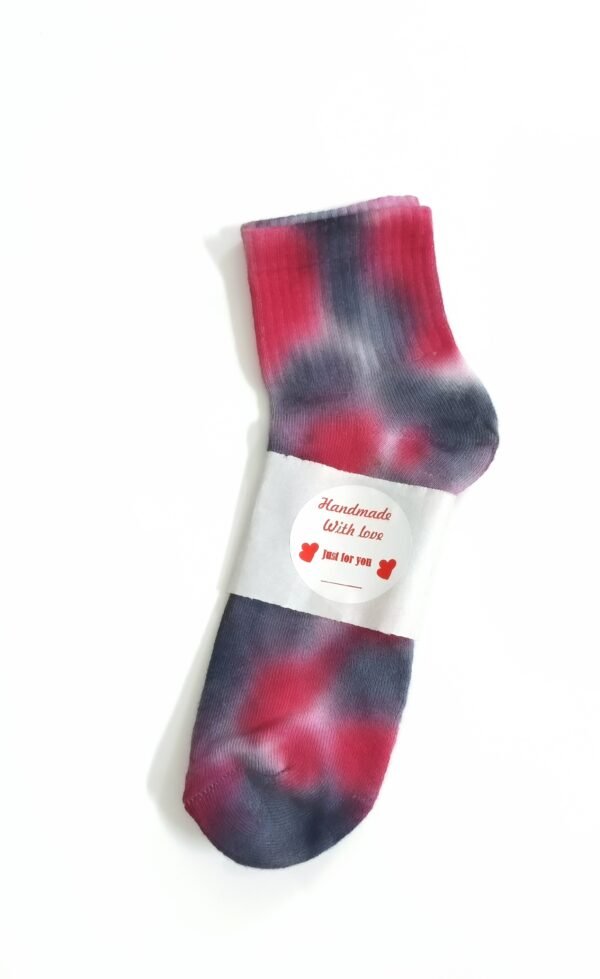men's cerise tie dye ankle socks