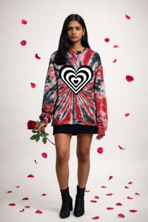 valentines spiral heart sweatshirt