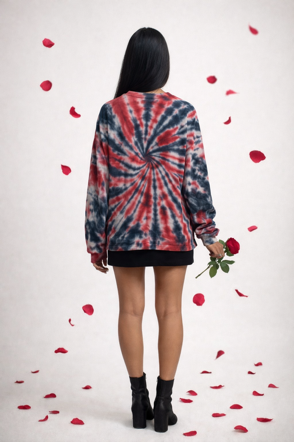 valentines spiral heart sweatshirt back